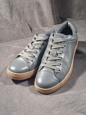 Coach FG1947 Graphite Grey Leather Low Top Gum Sole Sneakers VG US M8 W9